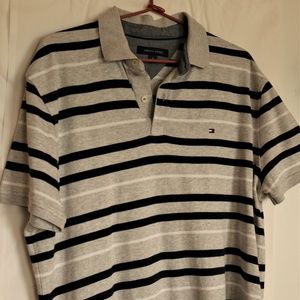 Tommy Hilfiger Gray Striped Polo